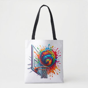 Bolsa Tote Gravata Tie Dye Colorida de Basquetebol Salpico de