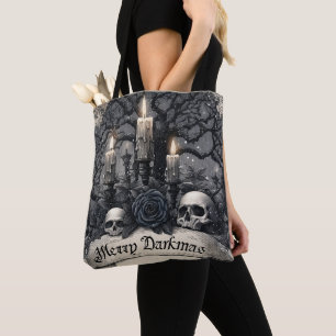 Bolsa Tote Gravura Antiga de uma Cena de Natal Gótica