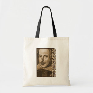 Bolsa Tote Gravuras de Shakespeare Droeshout