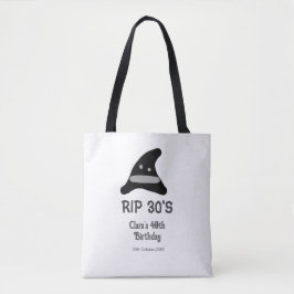 Bolsa Tote Gray black RIP 30's 40th birthday witch hat hallow