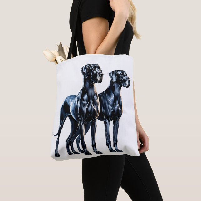 Bolsa Tote Great Danes Watercolor (Close Up)