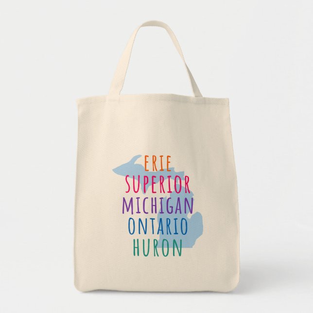 Bolsa Tote Great Lakes Simple Text Mitten State Tote Bag (Frente)