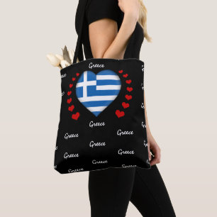 Bolsa Tote Grécia Flag & Heart, Grego Flag fashion /sport