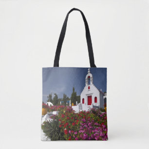 Bolsa Tote Grécia, Mykonos, pequena capela bonita na