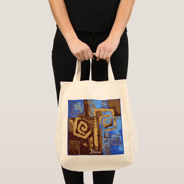 Bolsa Tote Grécia Totem Tribal Abstrato Art Personalizada (Frente (produto))