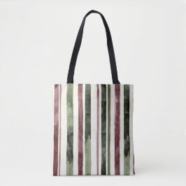 Bolsa Tote Green Burgundy Strips Natal