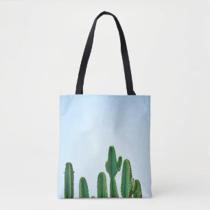 Bolsa Tote Green cactus plant in white background