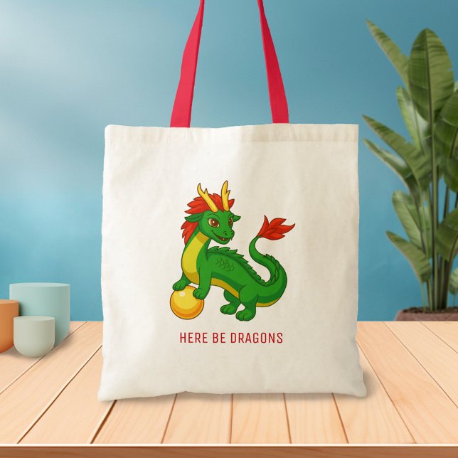 Bolsa Tote Green Chinese Dragon (Criador carregado)