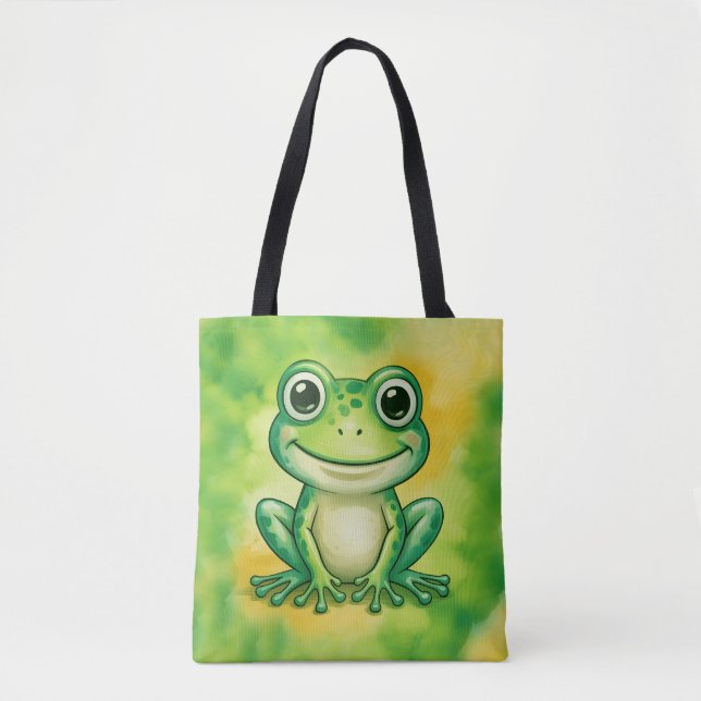 Bolsa Tote Green cute frog (Frente)