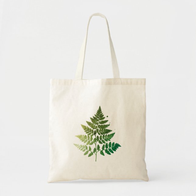Bolsa Tote Green Fern Leaf (Frente)