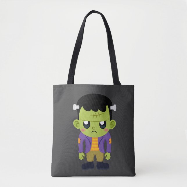 Bolsa Tote Green Frankenstein Monster Halloween (Frente)
