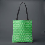 Bolsa Tote Green Geometric Floral Abstract<br><div class="desc">A vibrant geometric pattern featuring stylized flower-like-shapes in varying shades of green.</div>