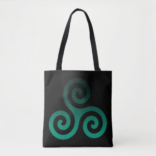 Bolsa Tote Green Triskele Black