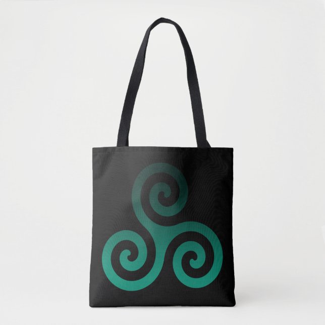 Bolsa Tote Green Triskele Black (Frente)
