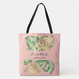 Bolsa Tote Greenery Palm Deixa Pessegueira Dourada Tropical