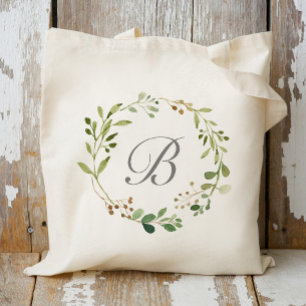 Bolsa Tote Greenery Wreath Monograma