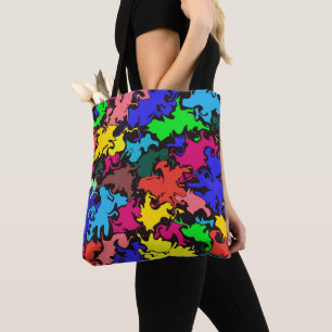Bolsa Tote Grelha Colorida abstrato /