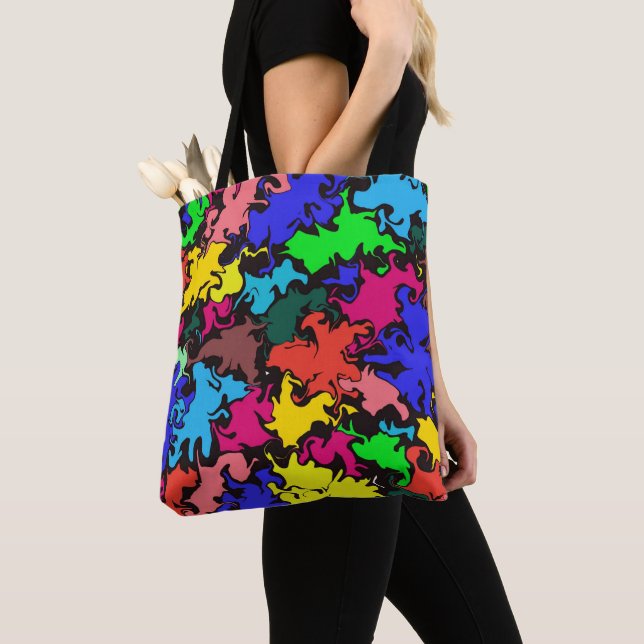 Bolsa Tote Grelha Colorida abstrato / (Close Up)