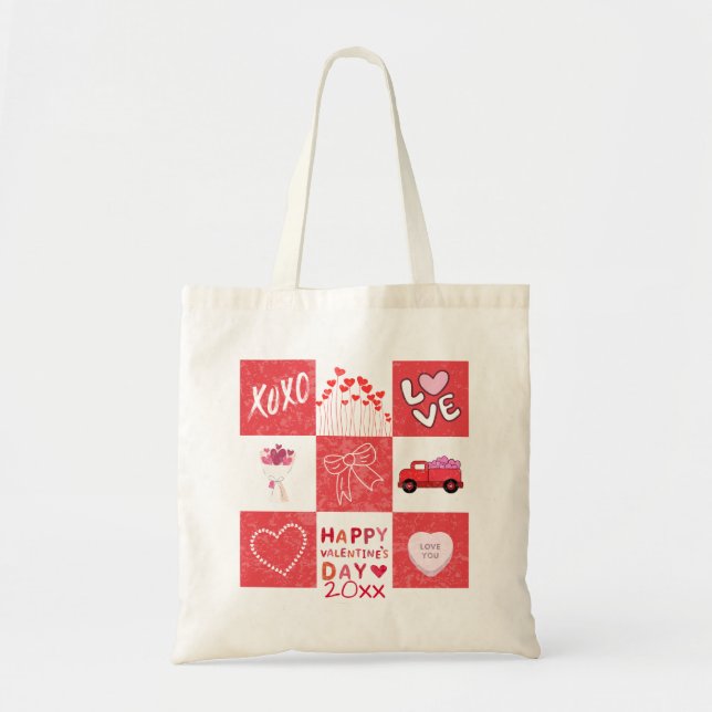 Bolsa Tote Grelha de Dia de os namorados de Amor Bag (Frente)