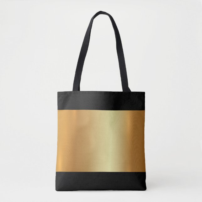 Bolsa Tote Grelha Elegante Moderna, Luz Dourada E Ouro Sombra (Frente)