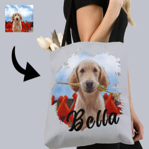Bolsa Tote Grelha Moderna Simples, Bonita, Um Cachorro De Um 