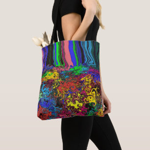 Bolsa Tote Grelhas coloridas abstrato / Empurradas /
