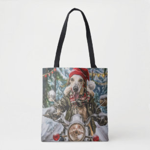 Bolsa Tote Greyhound Dog Andando na motocicleta