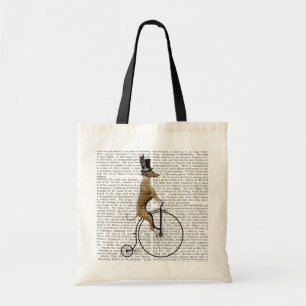 Bolsa Tote Greyhound na bicicleta Black Penny Farthing