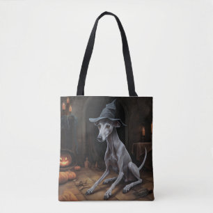Bolsa Tote Greyhound Pumpkins Halloween Assustado
