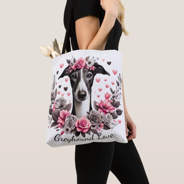 Bolsa Tote Greyhound Whippet Iggy Galgo Dog (Close Up)
