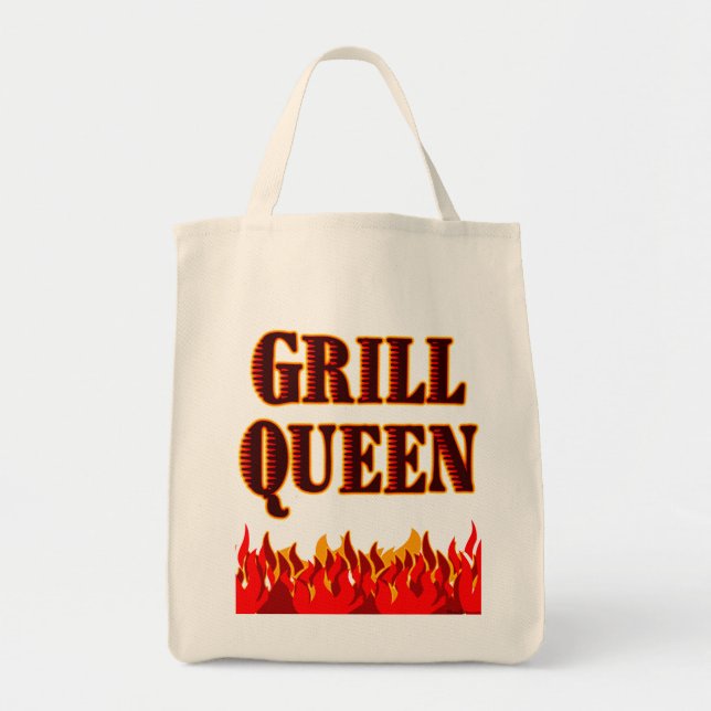 Bolsa Tote Grill Queen Funny CHURRASCO Dizendo Saco (Frente)
