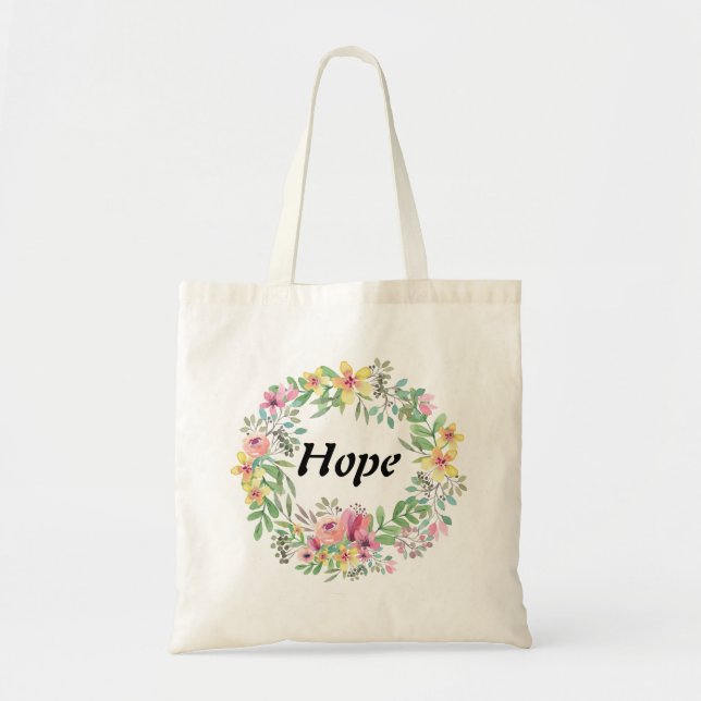 Bolsa Tote Grinalda da aguarela/bolsa orçamento da esperança (Frente)