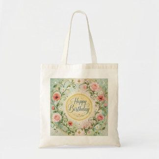 Bolsa Tote Grinalda Floral Celestial Vintage Rosas