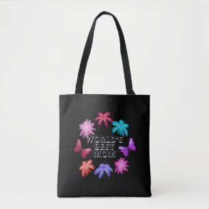 Bolsa Tote Grinalda Floral de Borboleta Mãe do Mundo Cute Mot