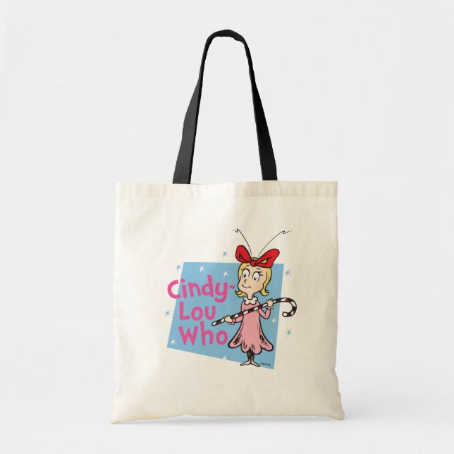 Bolsa Tote Grinch | Cindy-Lou Quem - Bengala de Açúcar (Frente)