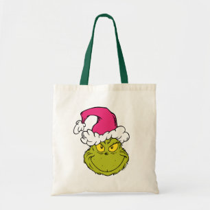 Bolsa Tote Grinch com Chapéu de Papai Noel Rosa