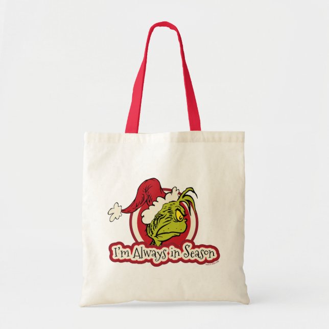Bolsa Tote Grinch | Eu Estou Sempre na Estação (Frente)