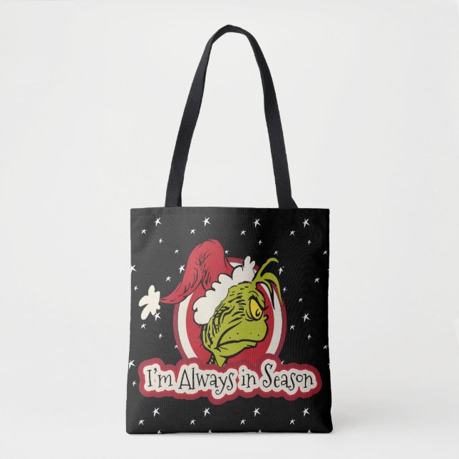 Bolsa Tote Grinch | Eu Estou Sempre na Estação (Frente)