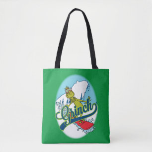 Bolsa Tote Grinch fazendo snowboarding