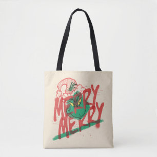Bolsa Tote Grinch Grunge Gráfico Alegre Alegre