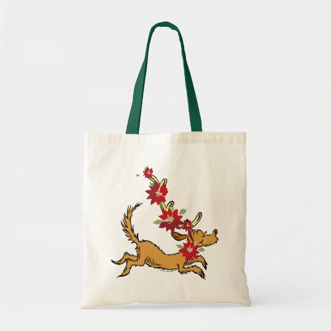 Bolsa Tote Grinch | Poinsettia de Natal do Max (Frente)