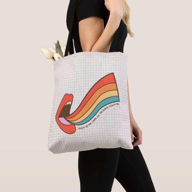Bolsa Tote Grite ao Compro Lorde Retro Cristão (Close Up)
