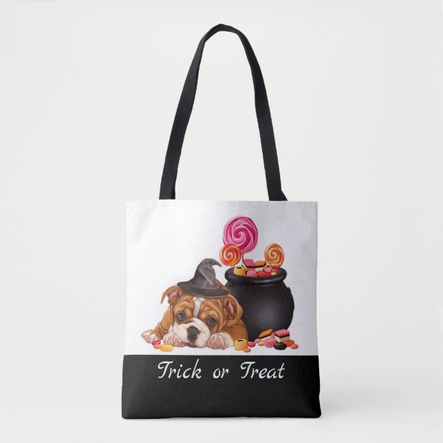 Bolsa Tote Grito ou Tratar Cânus Doces Personalizado (Frente)