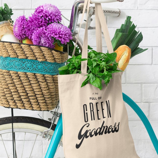Bolsa Tote Grocería de Bondade Verde e Ecológica (Show your love for the environment while making a statement )
