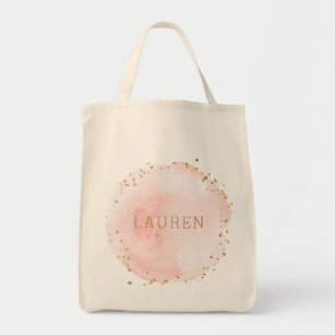 Bolsa Tote Grocería Personalizada do Círculo de Aquarela Cor-
