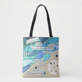 Bolsa Tote "Grões sacola da praia da escritura da areia"
