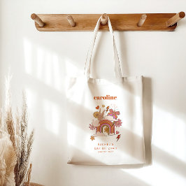 Bolsa Tote Groovy 70s Hippie Peace Orange Bat Mitzvah Persona