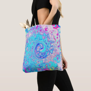 Bolsa Tote Groovy Abstrato Retro Robin's Giro Azul