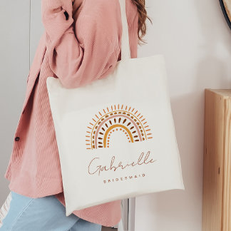 Bolsa Tote GROOVY Bohemian Rainbow Bridesmaid Tote Bag
