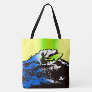 Bolsa Tote Groovy Havaiian Surfer 60s Retro MonogramaBeach Ba